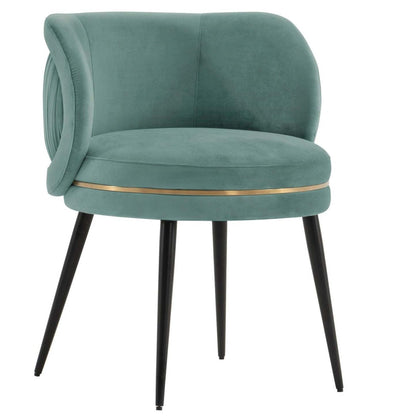 Manhattan Comfort Modern Kaya Plissé Velvet Dining Chair - Mint Green|Chaise de salle à manger moderne Kaya de Manhattan Comfort en velours plissé - vert menthe