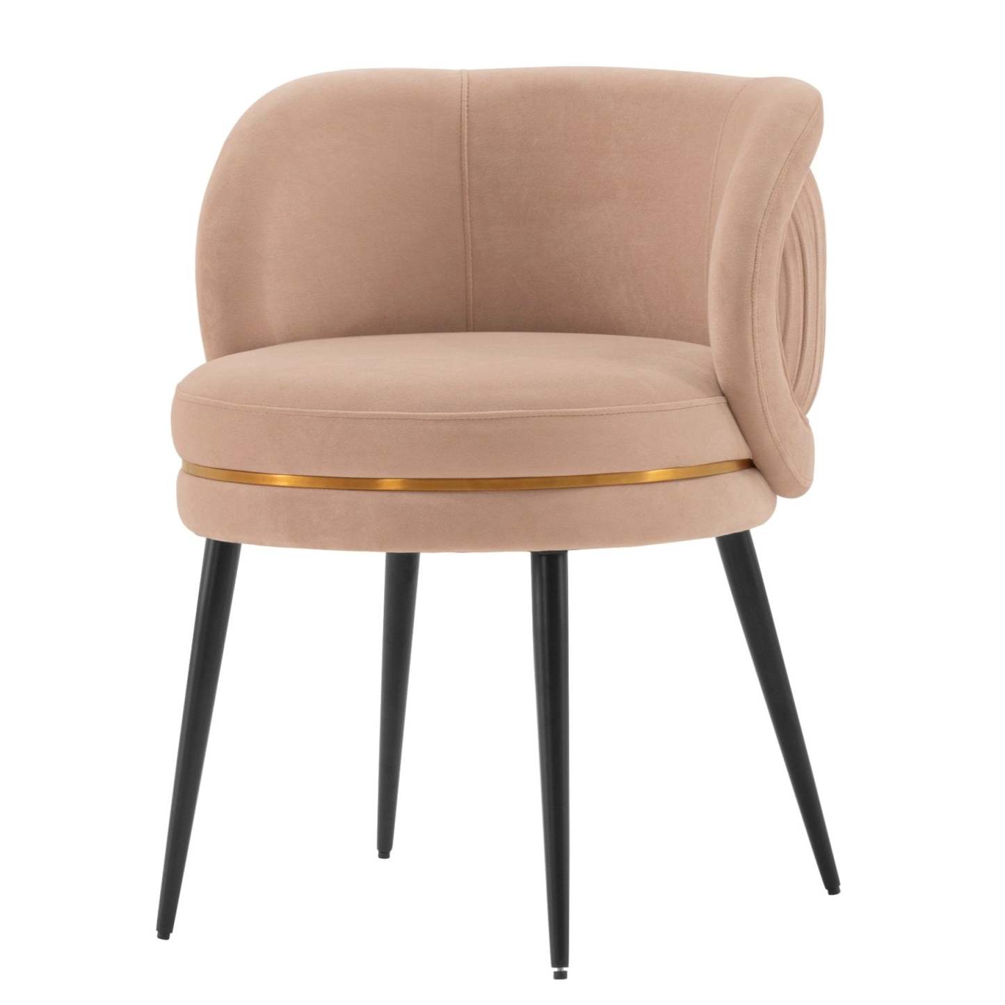 Manhattan Comfort Modern Kaya Plissé Velvet Dining Chair - Nude|Chaise de salle à manger moderne Kaya de Manhattan Comfort en velours plissé - couleur chair