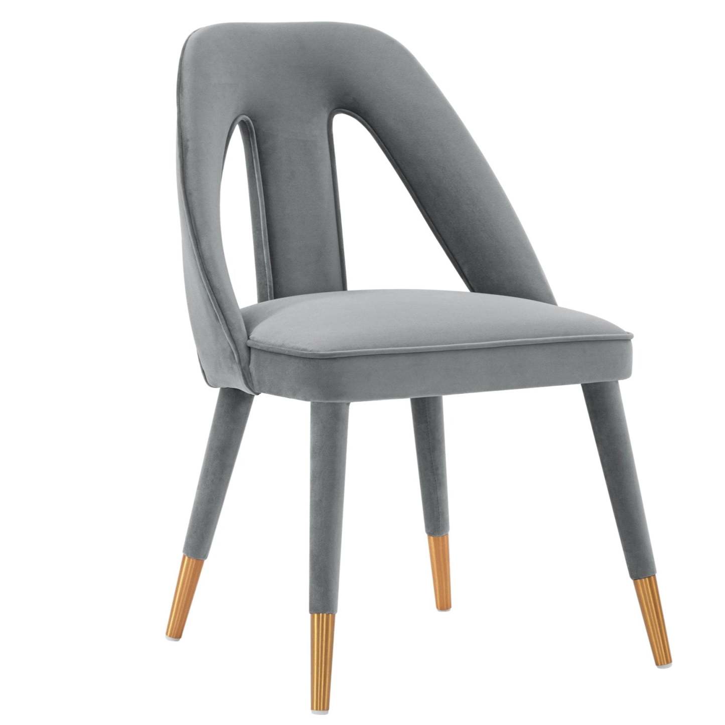 Manhattan Comfort Modern Neda Velvet Dining Chair - Grey|Chaise de salle à manger moderne Neda de Manhattan Comfort en velours - grise