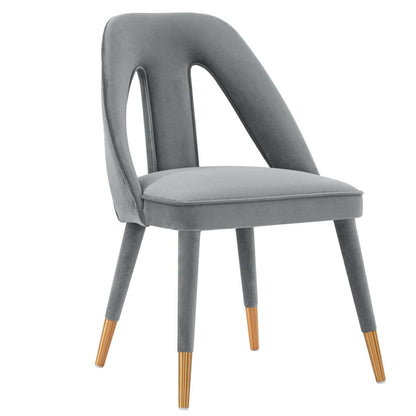 Manhattan Comfort Modern Neda Velvet Dining Chair - Grey|Chaise de salle à manger moderne Neda de Manhattan Comfort en velours - grise