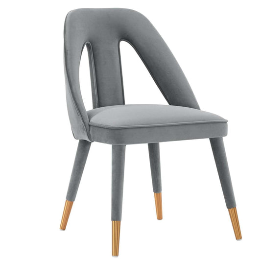 Manhattan Comfort Modern Neda Velvet Dining Chair - Grey|Chaise de salle à manger moderne Neda de Manhattan Comfort en velours - grise