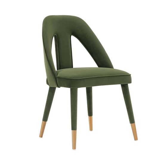 Manhattan Comfort Modern Neda Velvet Dining Chair - Olive Green|Chaise de salle à manger moderne Neda de Manhattan Comfort en velours - vert olive