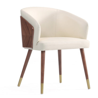 Manhattan Comfort Modern Reeva Dining Chair Upholstered Leatherette with Beech Wood Back &amp; Solid Woo|Chaise de salle à manger moderne Reeva de Manhattan Comfort revêtue de similicuir avec dossier en hê