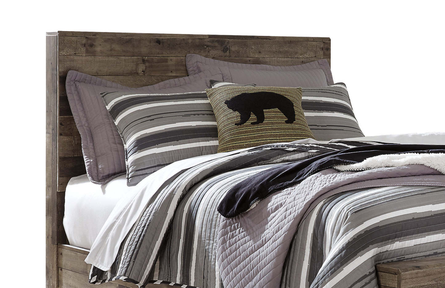 Tête de lit à panneau Derekson, gris - Pleine grandeur | Tête de lit à panneau Derekson, grise - format lit double