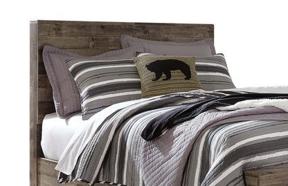 Tête de lit à panneau Derekson, gris - Pleine grandeur | Tête de lit à panneau Derekson, grise - format lit double