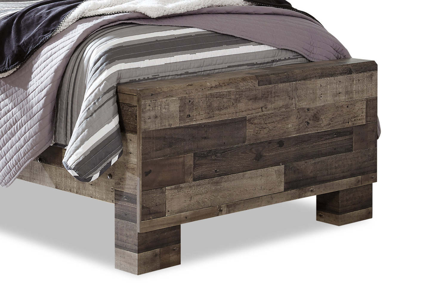 Lit à panneaux Derekson pour enfants, gris - taille simple | Lit à panneau Derekson pour enfants, gris - format lit simple