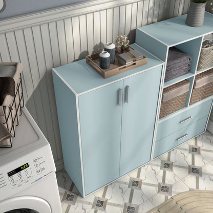 DH BASIC Système de rangement moderne en bois personnalisable et empilable - Étagères cubiques, armoire à tiroirs, bibliothèque avec portes par Denhour