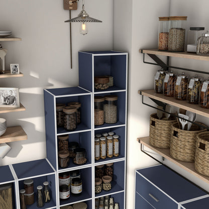 DH BASIC Système de rangement moderne en bois personnalisable et empilable - Étagères cubiques, armoire à tiroirs, bibliothèque avec portes par Denhour