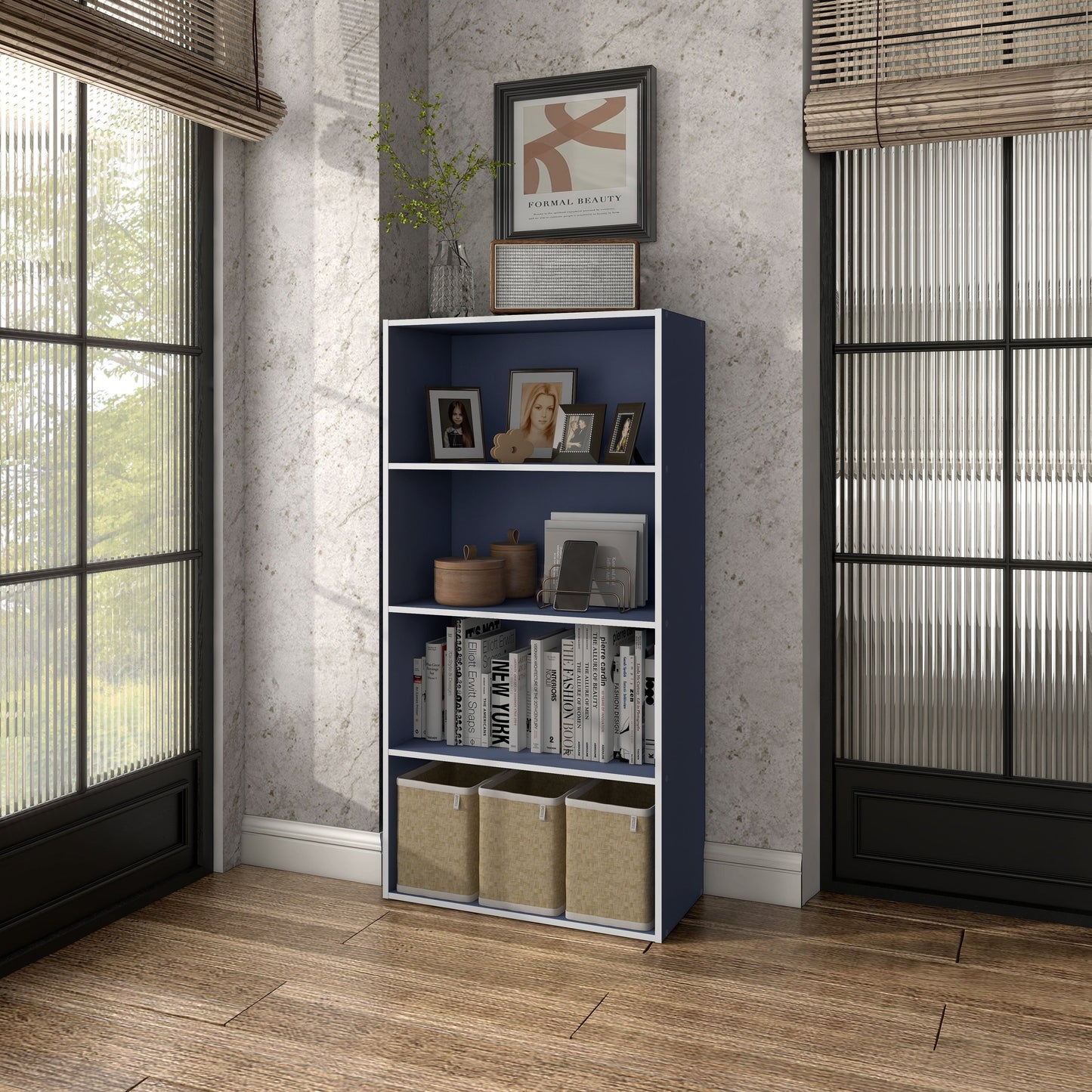 DH BASIC Système de rangement moderne en bois personnalisable et empilable - Étagères cubiques, armoire à tiroirs, bibliothèque avec portes par Denhour