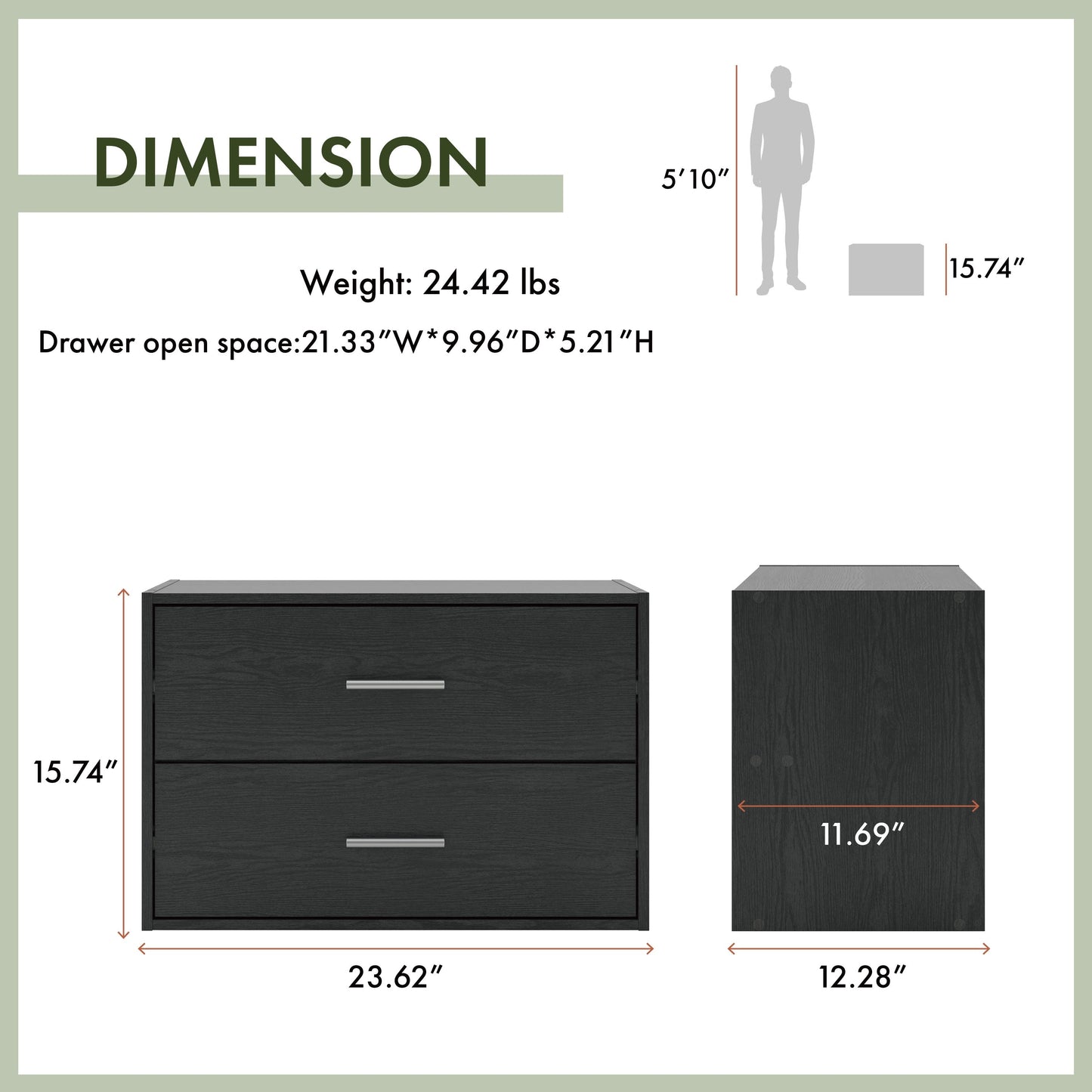 DH BASIC Système de rangement moderne en bois personnalisable et empilable - Étagères cubiques, armoire à tiroirs, bibliothèque avec portes par Denhour