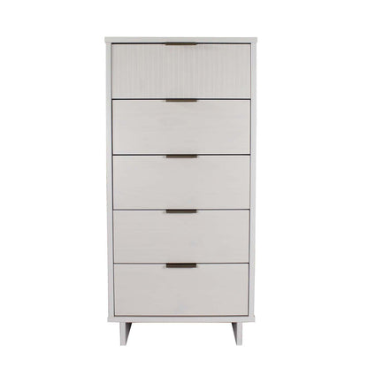 Manhattan Comfort Granville Tall 23.62 Modern Narrow Dresser with 5 Drawers - Blanc|Grande commode mince moderne Granville de Manhattan Comfort de 23,62 po avec 5 tiroirs - blanche