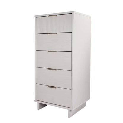 Manhattan Comfort Granville Tall 23.62 Modern Narrow Dresser with 5 Drawers - Blanc|Grande commode mince moderne Granville de Manhattan Comfort de 23,62 po avec 5 tiroirs - blanche
