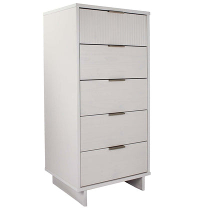 Manhattan Comfort Granville Tall 23.62 Modern Narrow Dresser with 5 Drawers - Blanc|Grande commode mince moderne Granville de Manhattan Comfort de 23,62 po avec 5 tiroirs - blanche