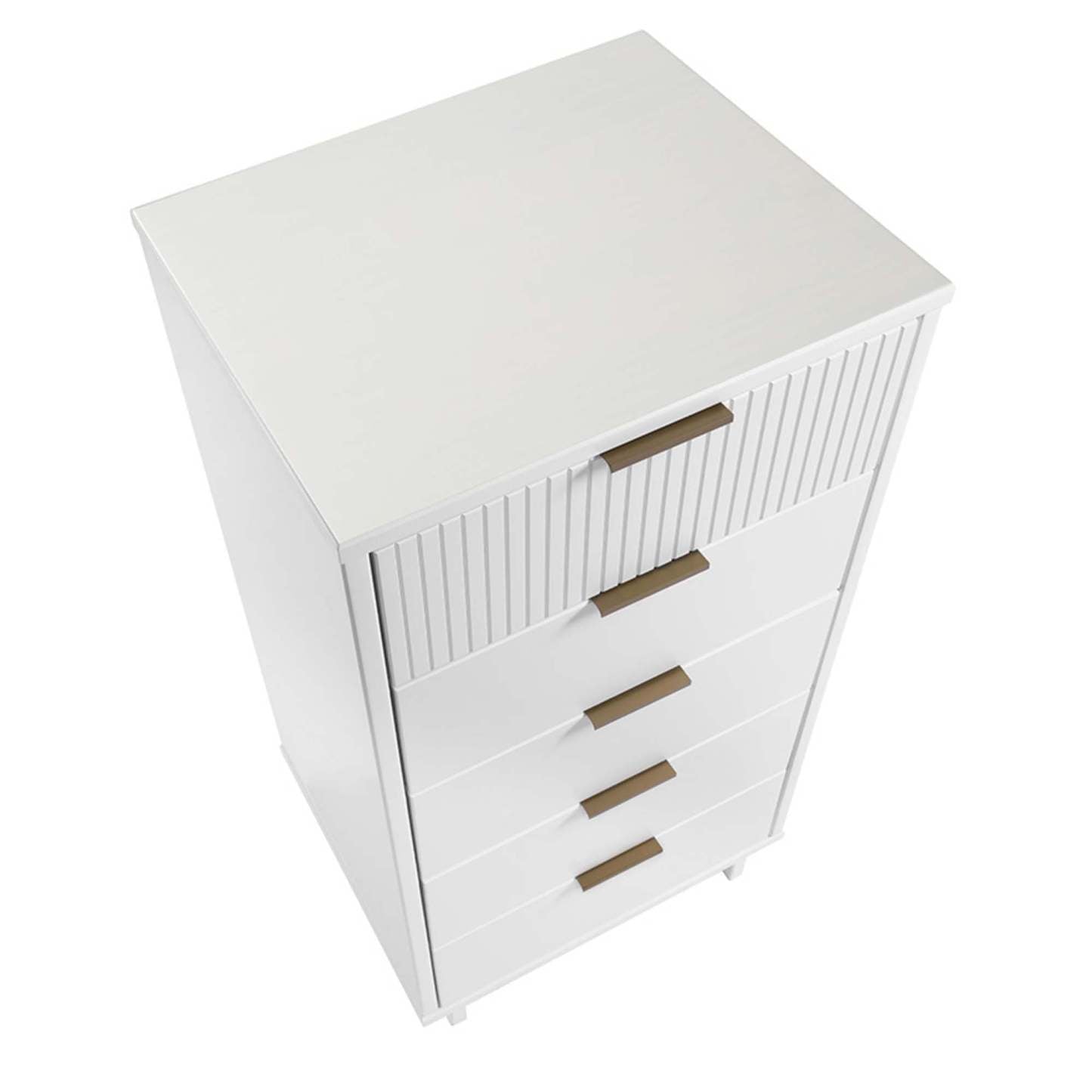 Manhattan Comfort Granville Tall 23.62 Modern Narrow Dresser with 5 Drawers - Blanc|Grande commode mince moderne Granville de Manhattan Comfort de 23,62 po avec 5 tiroirs - blanche