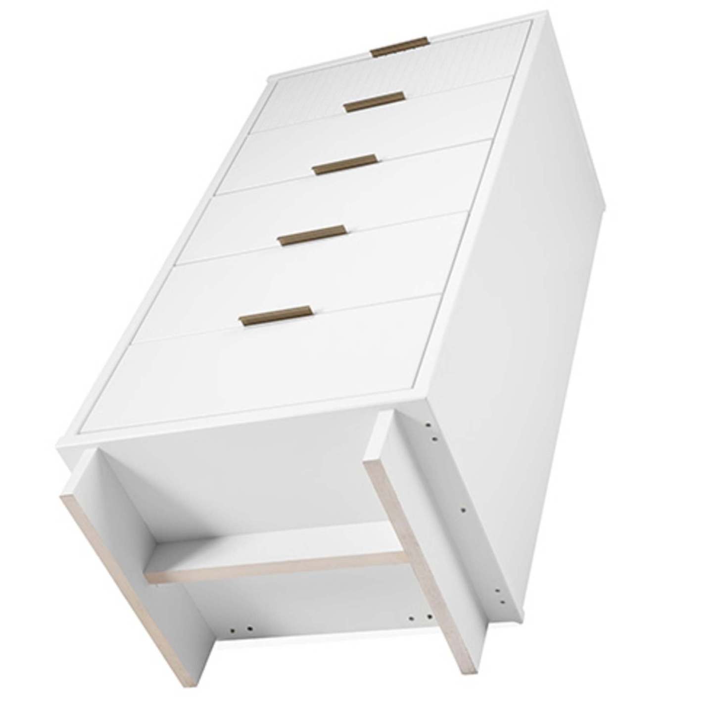 Manhattan Comfort Granville Tall 23.62 Modern Narrow Dresser with 5 Drawers - Blanc|Grande commode mince moderne Granville de Manhattan Comfort de 23,62 po avec 5 tiroirs - blanche