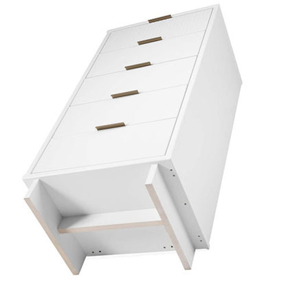 Manhattan Comfort Granville Tall 23.62 Modern Narrow Dresser with 5 Drawers - Blanc|Grande commode mince moderne Granville de Manhattan Comfort de 23,62 po avec 5 tiroirs - blanche