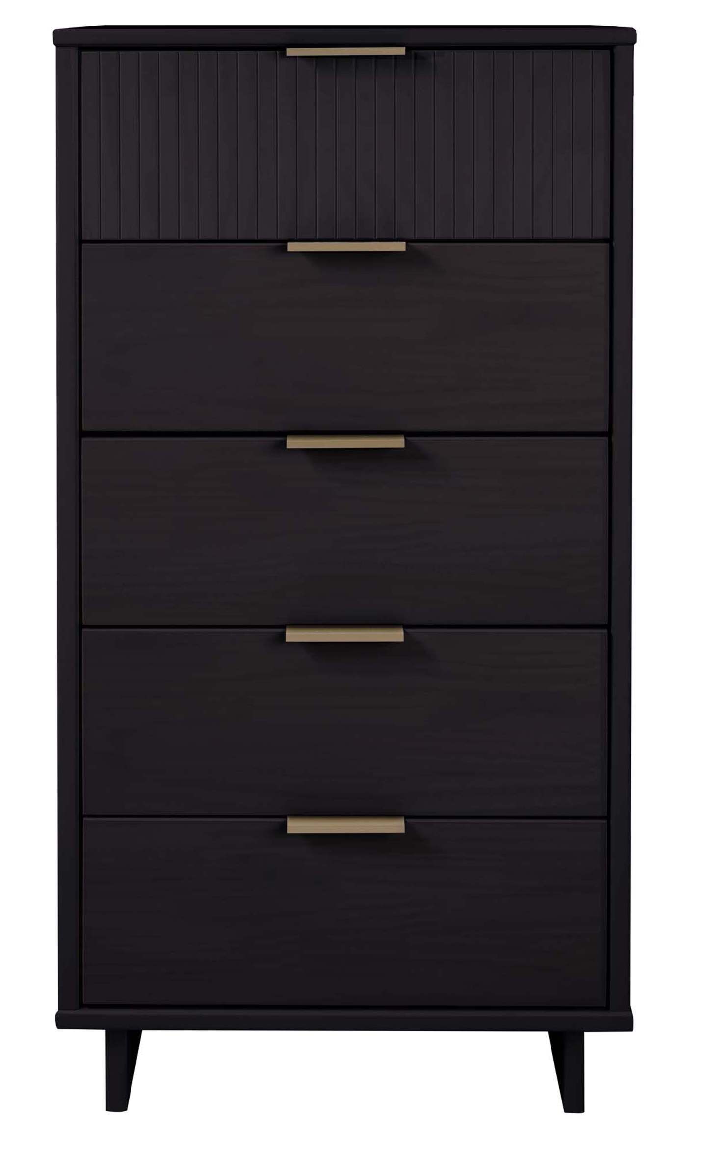 Manhattan Comfort Granville Tall 23.62 Modern Narrow Dresser with 5 Drawers - Black|Grande commode mince moderne Granville de Manhattan Comfort de 23,62 po avec 5 tiroirs - noire