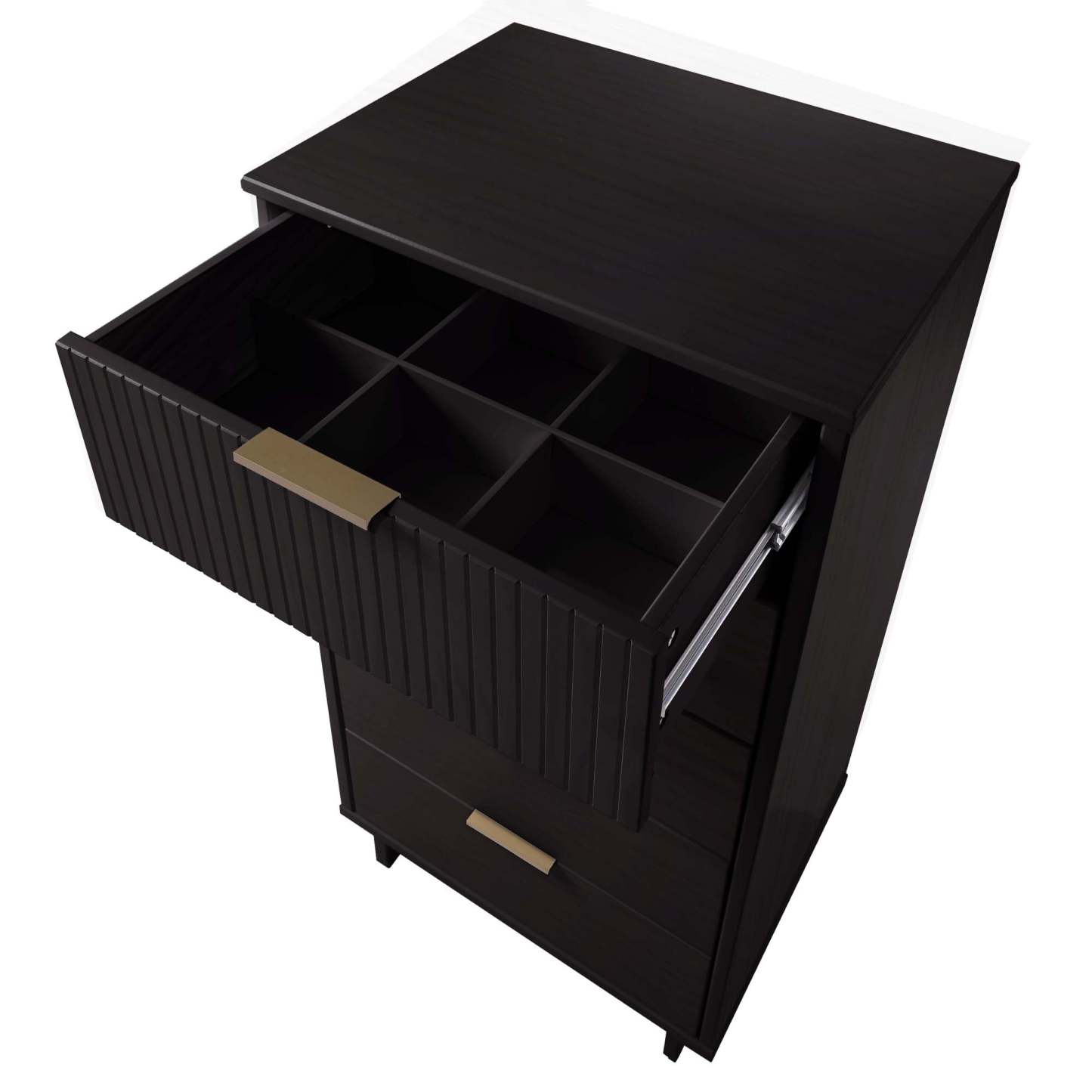 Manhattan Comfort Granville Tall 23.62 Modern Narrow Dresser with 5 Drawers - Black|Grande commode mince moderne Granville de Manhattan Comfort de 23,62 po avec 5 tiroirs - noire