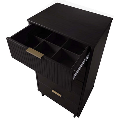 Manhattan Comfort Granville Tall 23.62 Modern Narrow Dresser with 5 Drawers - Black|Grande commode mince moderne Granville de Manhattan Comfort de 23,62 po avec 5 tiroirs - noire