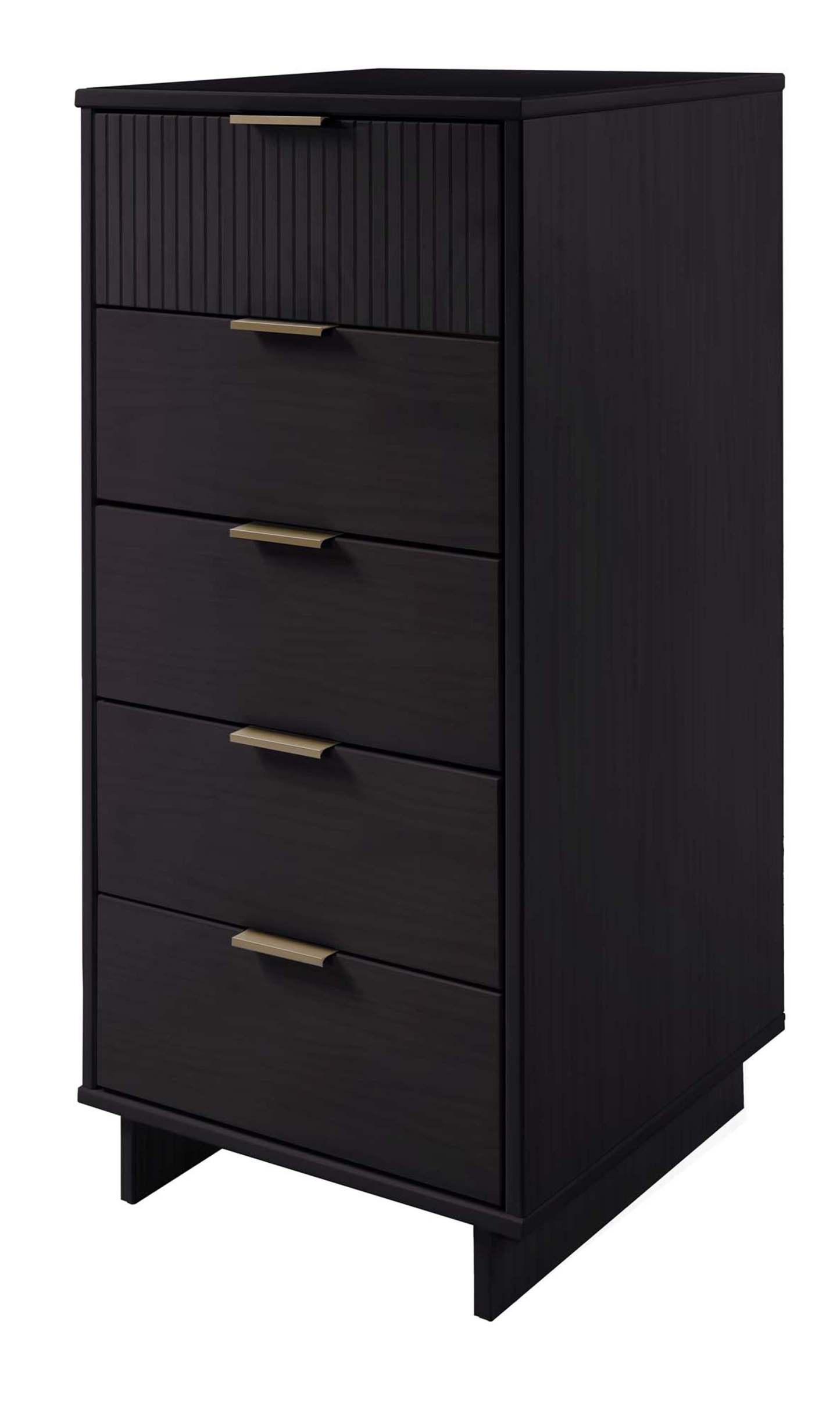 Manhattan Comfort Granville Tall 23.62 Modern Narrow Dresser with 5 Drawers - Black|Grande commode mince moderne Granville de Manhattan Comfort de 23,62 po avec 5 tiroirs - noire