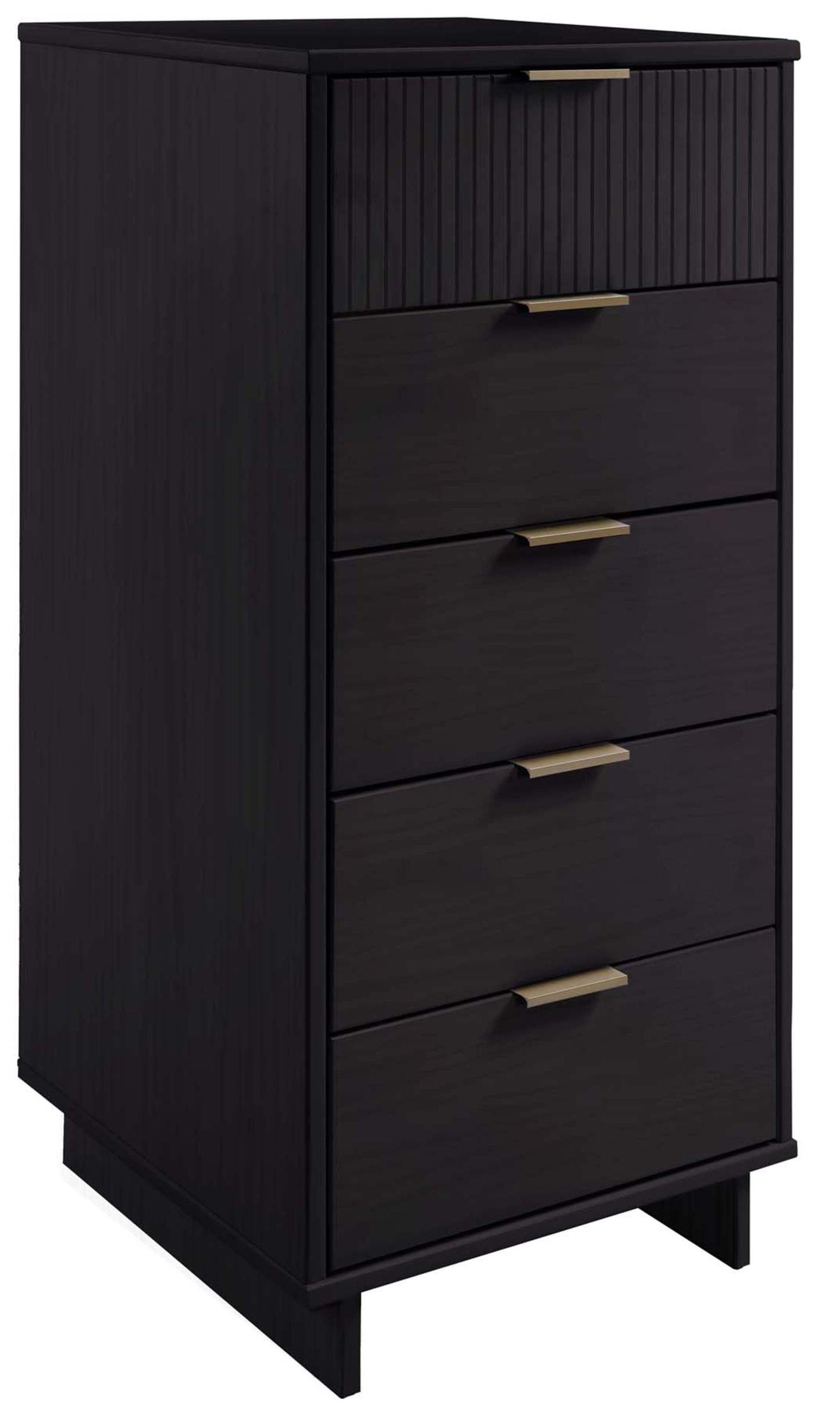 Manhattan Comfort Granville Tall 23.62 Modern Narrow Dresser with 5 Drawers - Black|Grande commode mince moderne Granville de Manhattan Comfort de 23,62 po avec 5 tiroirs - noire