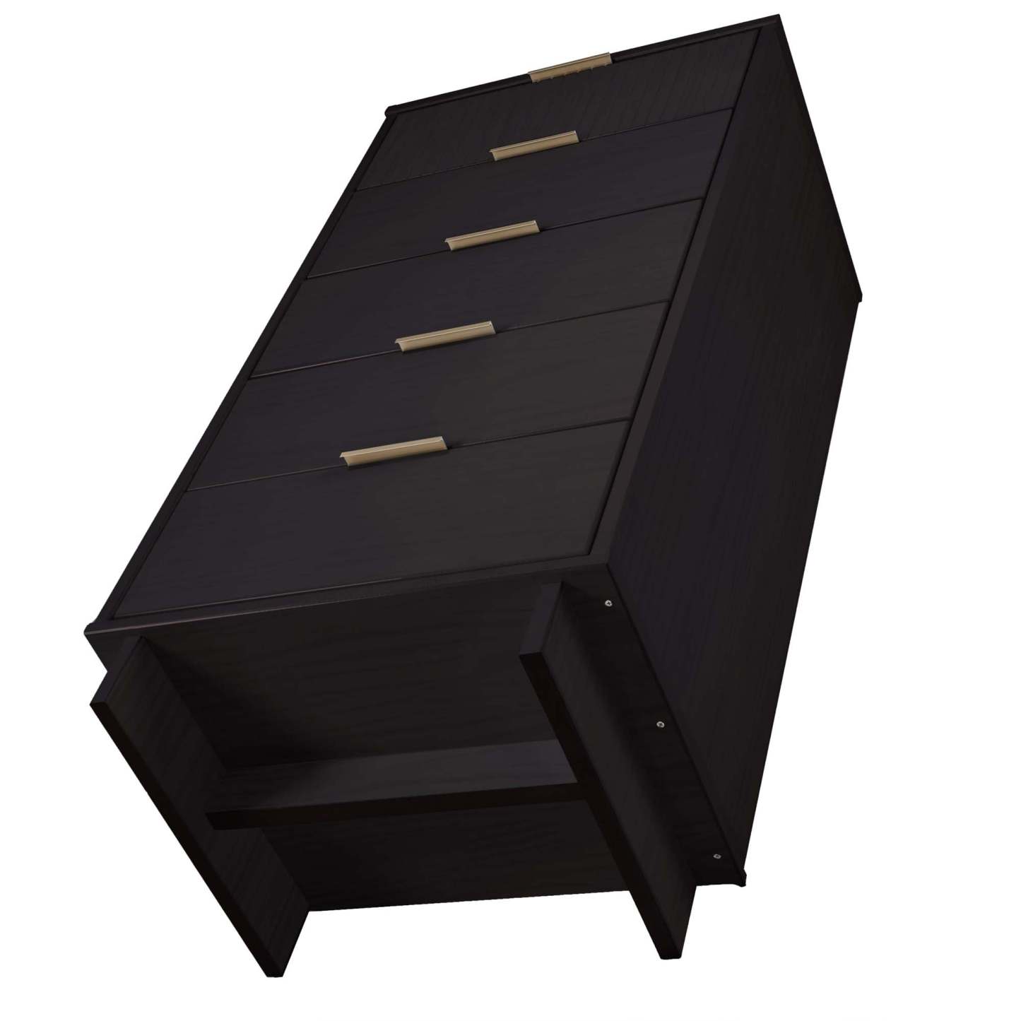 Manhattan Comfort Granville Tall 23.62 Modern Narrow Dresser with 5 Drawers - Black|Grande commode mince moderne Granville de Manhattan Comfort de 23,62 po avec 5 tiroirs - noire