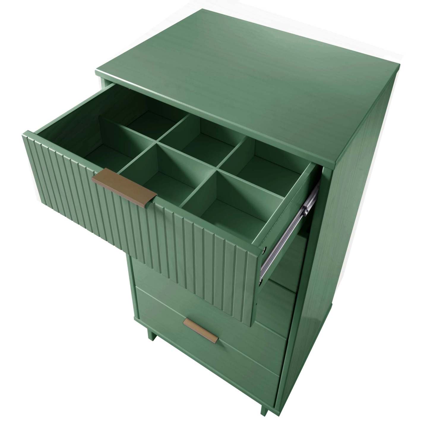 Manhattan Comfort Granville Tall 23.62 Modern Narrow Dresser with 5 Drawers - Sage Green|Grande commode mince moderne Granville de Manhattan Comfort de 23,62 po avec 5 tiroirs - vert sauge