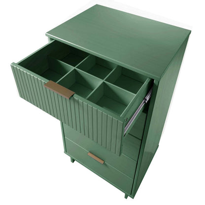 Manhattan Comfort Granville Tall 23.62 Modern Narrow Dresser with 5 Drawers - Sage Green|Grande commode mince moderne Granville de Manhattan Comfort de 23,62 po avec 5 tiroirs - vert sauge