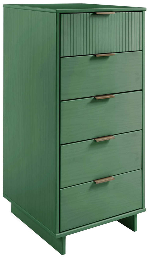 Manhattan Comfort Granville Tall 23.62 Modern Narrow Dresser with 5 Drawers - Sage Green|Grande commode mince moderne Granville de Manhattan Comfort de 23,62 po avec 5 tiroirs - vert sauge