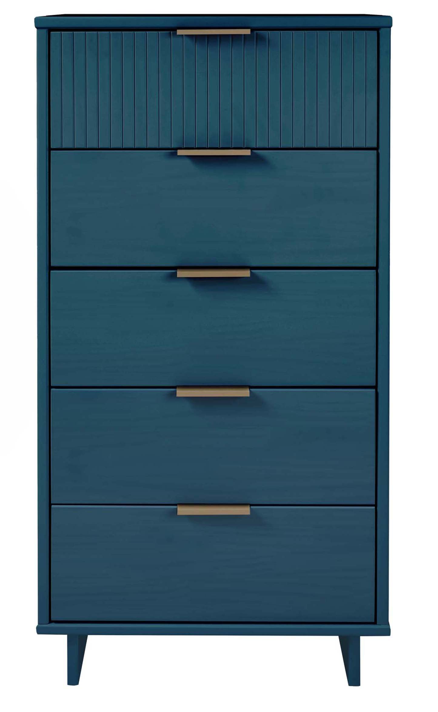 Manhattan Comfort Granville Tall 23.62 Modern Narrow Dresser with 5 Drawers - Midnight Blue|Grande commode mince moderne Granville de Manhattan Comfort de 23,62 po avec 5 tiroirs - bleu minuit