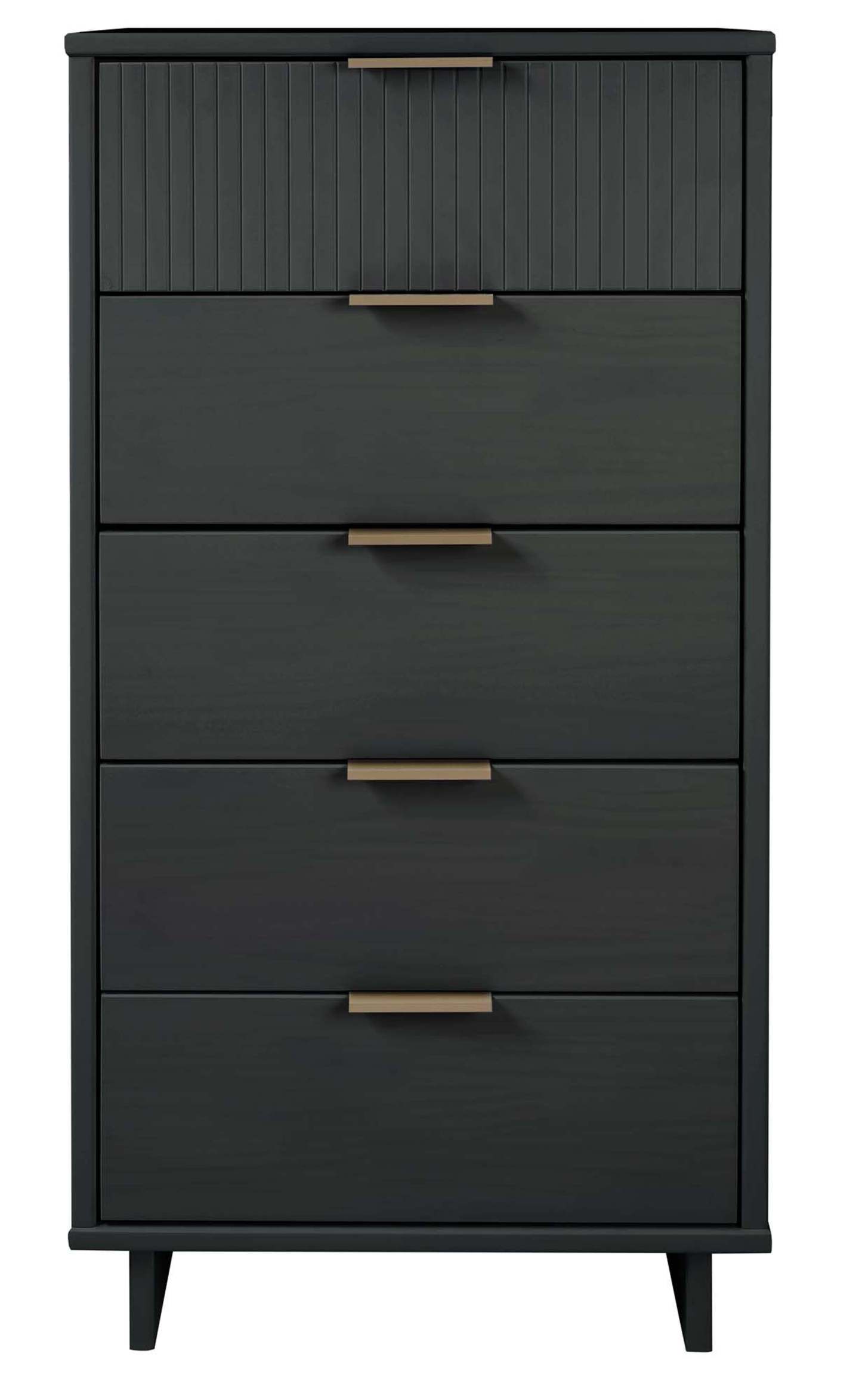Manhattan Comfort Granville Tall 23.62 Modern Narrow Dresser with 5 Drawers - Dark Grey|Grande commode mince moderne Granville de Manhattan Comfort de 23,62 po avec 5 tiroirs - gris foncé