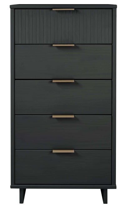 Manhattan Comfort Granville Tall 23.62 Modern Narrow Dresser with 5 Drawers - Dark Grey|Grande commode mince moderne Granville de Manhattan Comfort de 23,62 po avec 5 tiroirs - gris foncé