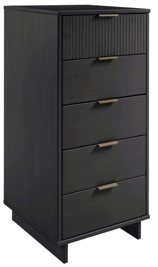 Manhattan Comfort Granville Tall 23.62 Modern Narrow Dresser with 5 Drawers - Dark Grey|Grande commode mince moderne Granville de Manhattan Comfort de 23,62 po avec 5 tiroirs - gris foncé