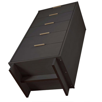 Manhattan Comfort Granville Tall 23.62 Modern Narrow Dresser with 5 Drawers - Dark Grey|Grande commode mince moderne Granville de Manhattan Comfort de 23,62 po avec 5 tiroirs - gris foncé