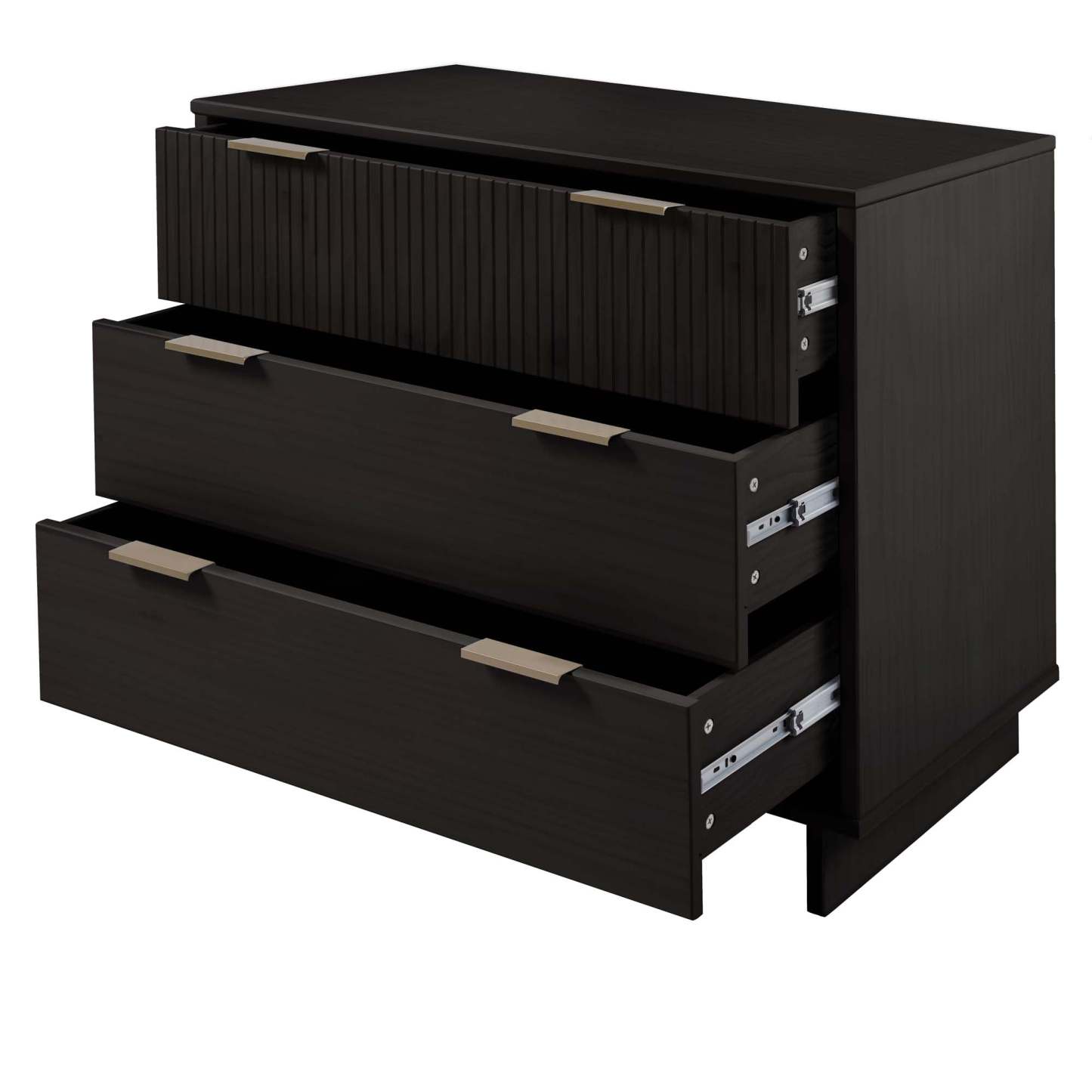 Manhattan Comfort Granville 38.18 Modern Standard Dresser with 3 Drawers - Noir|Commode standard moderne Granville de Manhattan Comfort de 38,18 po avec 3 tiroirs - noire