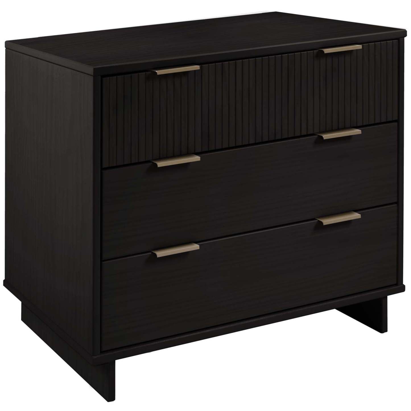 Manhattan Comfort Granville 38.18 Modern Standard Dresser with 3 Drawers - Noir|Commode standard moderne Granville de Manhattan Comfort de 38,18 po avec 3 tiroirs - noire