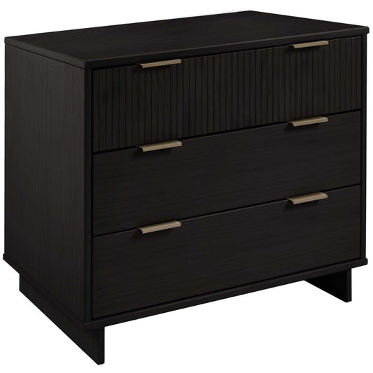 Manhattan Comfort Granville 38.18 Modern Standard Dresser with 3 Drawers - Noir|Commode standard moderne Granville de Manhattan Comfort de 38,18 po avec 3 tiroirs - noire