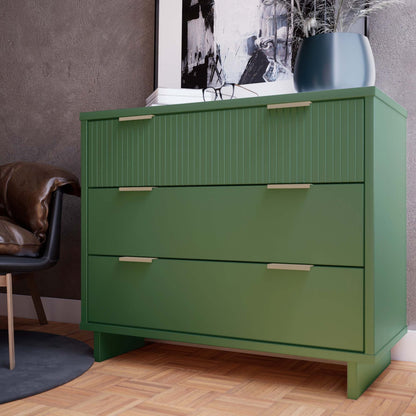 Manhattan Comfort Granville 38.18 Modern Dresser with 3 Drawers - Sage Green|Commode moderne Granville de Manhattan Comfort de 38,18 po avec 3 tiroirs - vert sauge