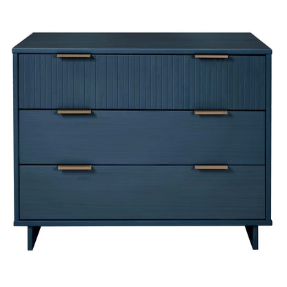 Manhattan Comfort Granville 38.18 Modern Standard Dresser with 3 Drawers - Midnight Blue|Commode standard moderne Granville de Manhattan Comfort de 38,18 po avec 3 tiroirs - bleu minuit