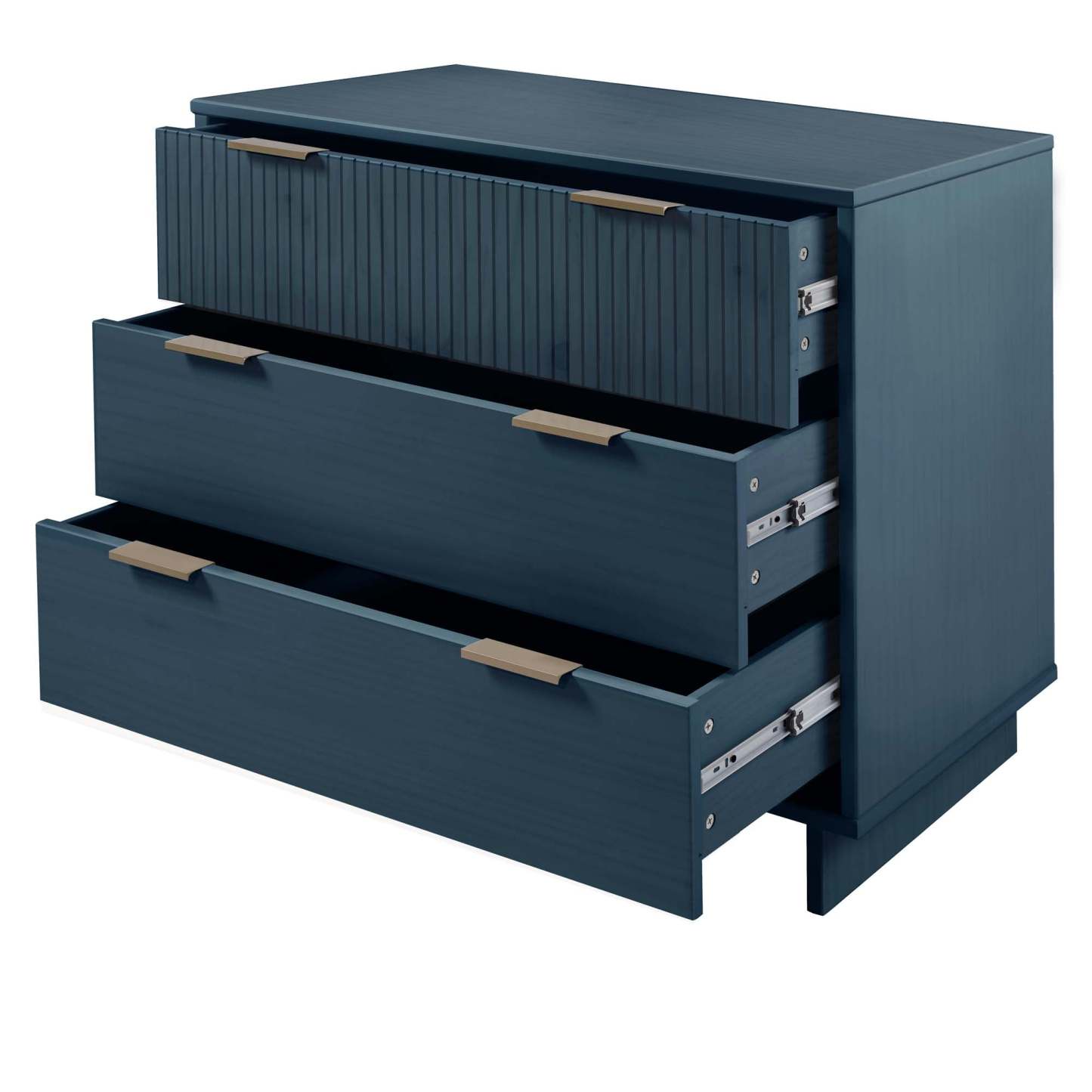 Manhattan Comfort Granville 38.18 Modern Standard Dresser with 3 Drawers - Midnight Blue|Commode standard moderne Granville de Manhattan Comfort de 38,18 po avec 3 tiroirs - bleu minuit
