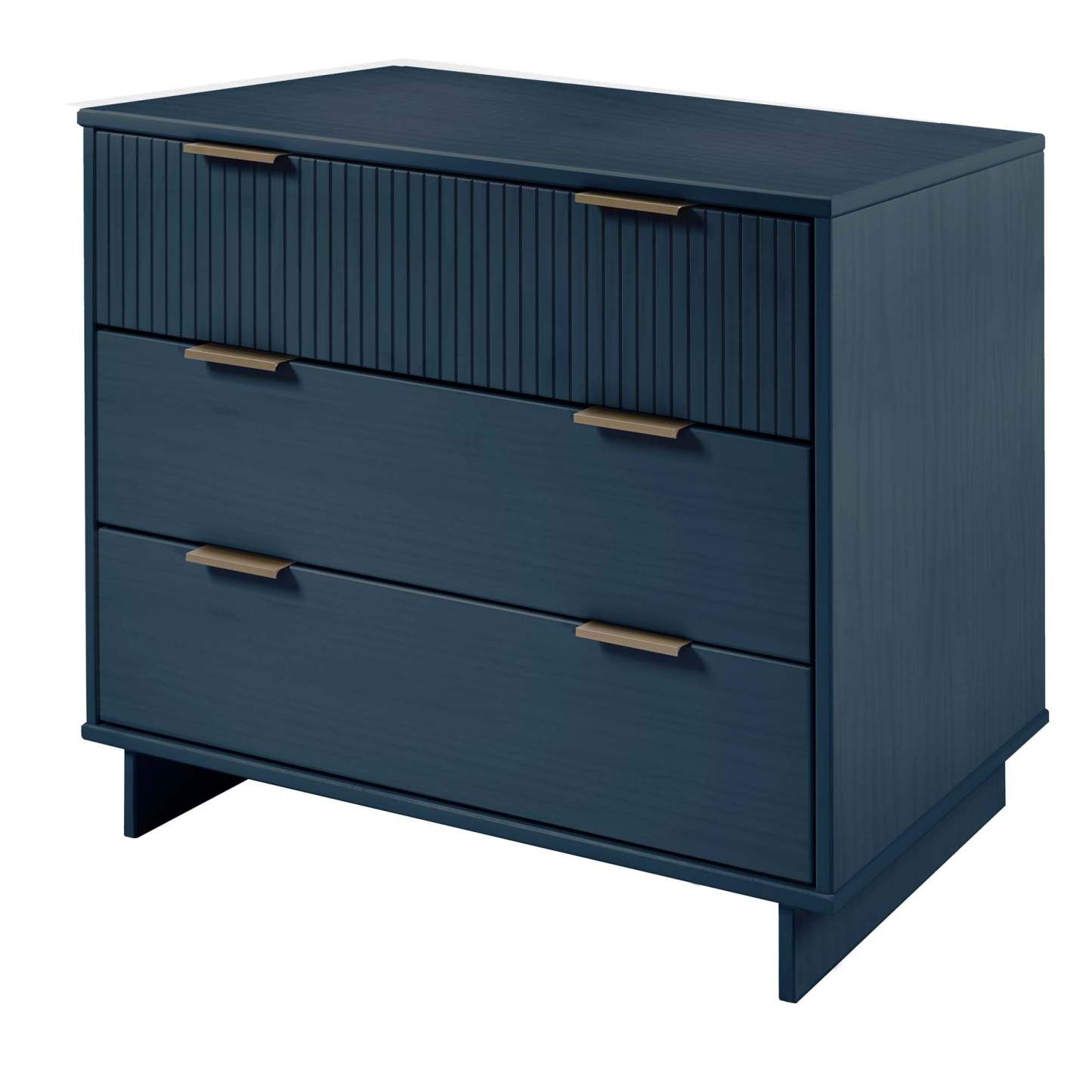 Manhattan Comfort Granville 38.18 Modern Standard Dresser with 3 Drawers - Midnight Blue|Commode standard moderne Granville de Manhattan Comfort de 38,18 po avec 3 tiroirs - bleu minuit