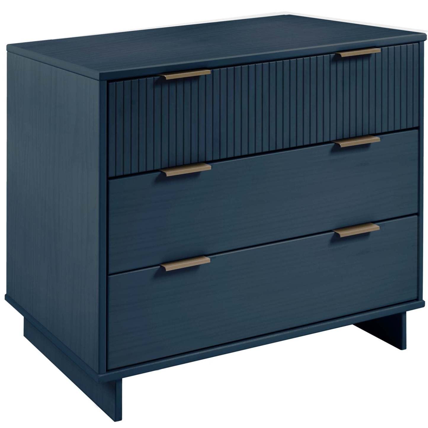 Manhattan Comfort Granville 38.18 Modern Standard Dresser with 3 Drawers - Midnight Blue|Commode standard moderne Granville de Manhattan Comfort de 38,18 po avec 3 tiroirs - bleu minuit
