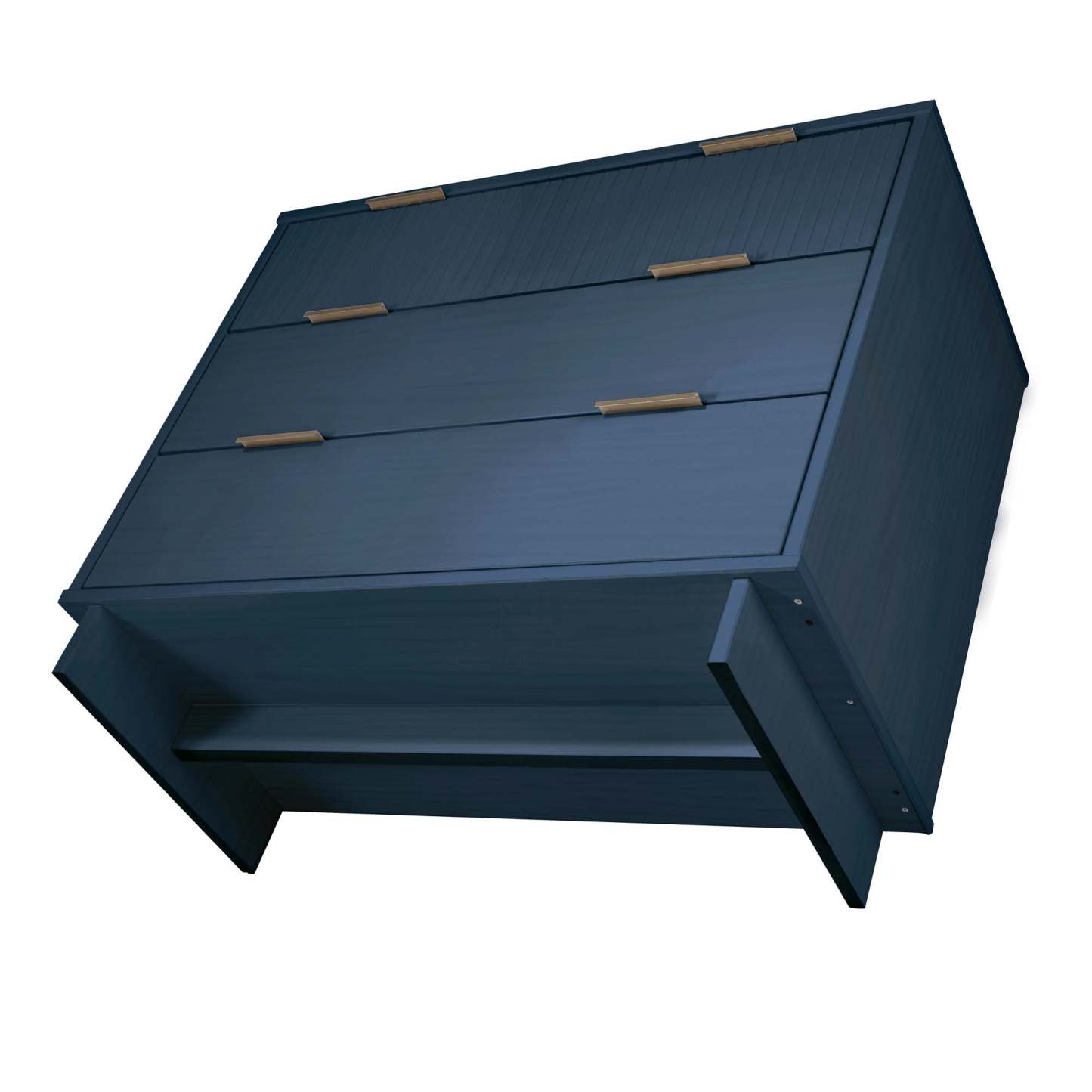 Manhattan Comfort Granville 38.18 Modern Standard Dresser with 3 Drawers - Midnight Blue|Commode standard moderne Granville de Manhattan Comfort de 38,18 po avec 3 tiroirs - bleu minuit
