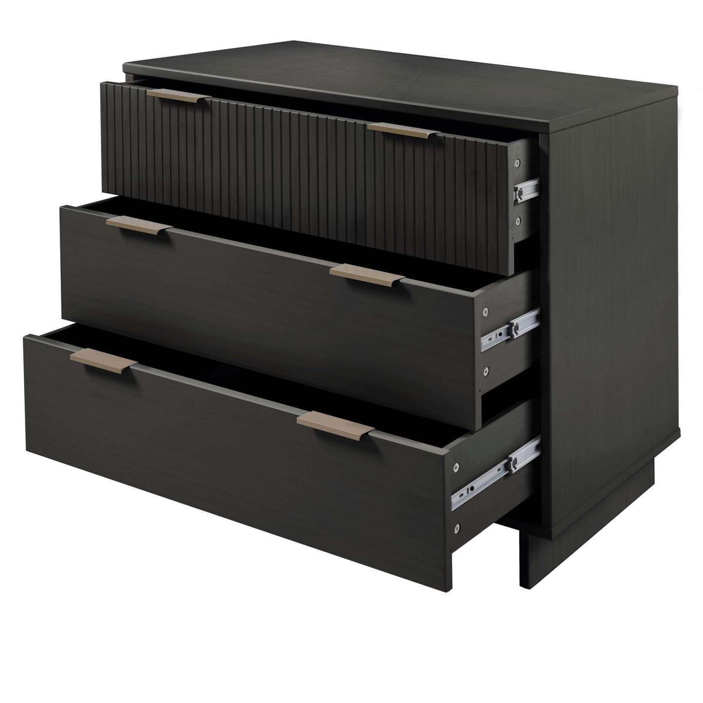 Manhattan Comfort Granville 38.18 Modern Dresser with 3 Drawers - Dark Grey|Commode moderne Granville de Manhattan Comfort de 38,18 po avec 3 tiroirs - gris foncé