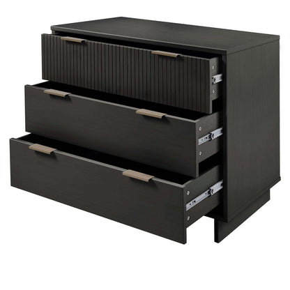 Manhattan Comfort Granville 38.18 Modern Dresser with 3 Drawers - Dark Grey|Commode moderne Granville de Manhattan Comfort de 38,18 po avec 3 tiroirs - gris foncé