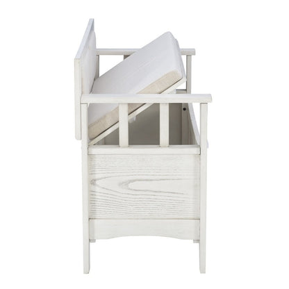 Banc d'entrée de rangement à couvercle rabattable en bois Dahlia