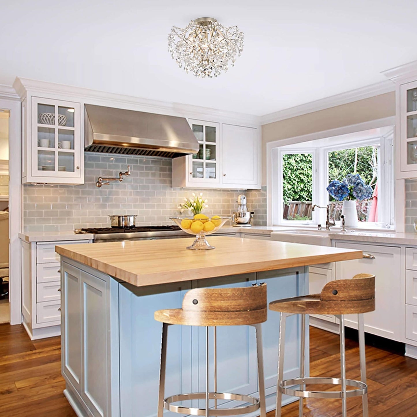 Plafonnier encastré Dalia Elegant à 3 lumières en cristal