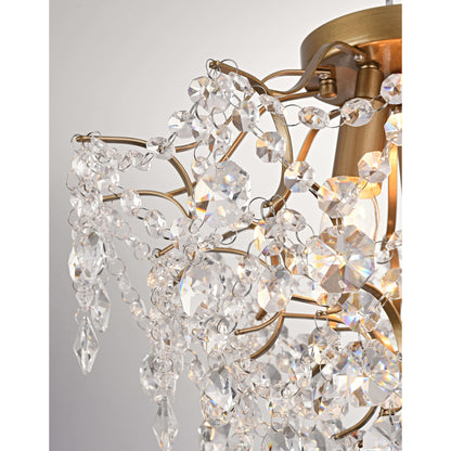 Plafonnier encastré Dalia Elegant à 3 lumières en cristal
