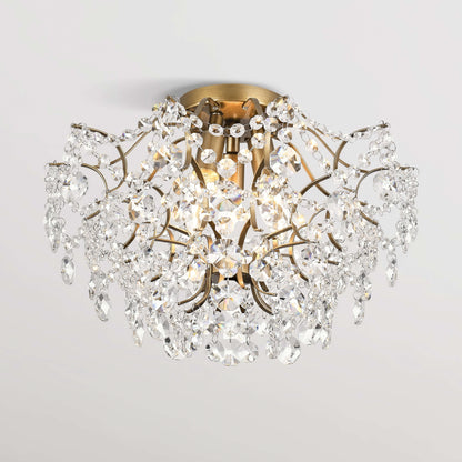 Plafonnier encastré Dalia Elegant à 3 lumières en cristal