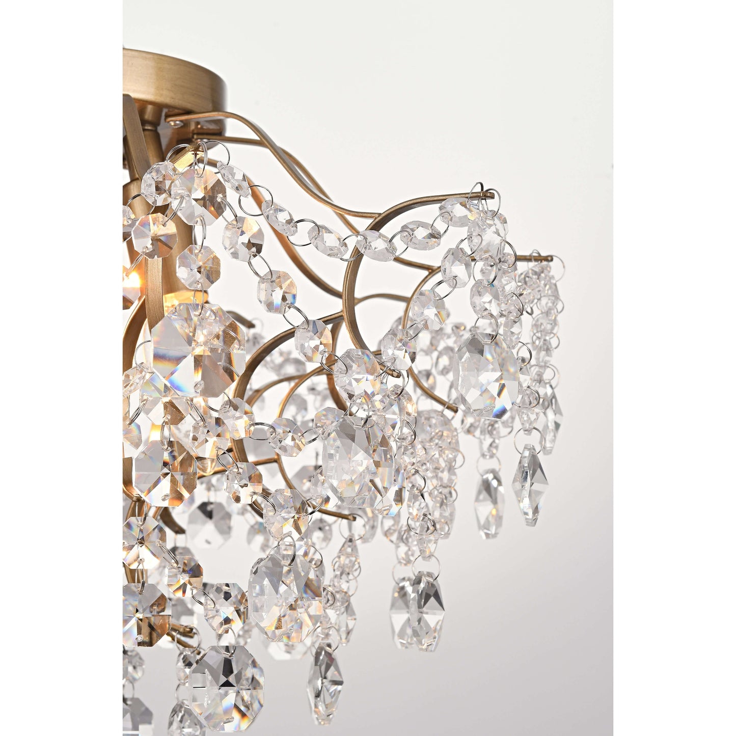 Plafonnier encastré Dalia Elegant à 3 lumières en cristal